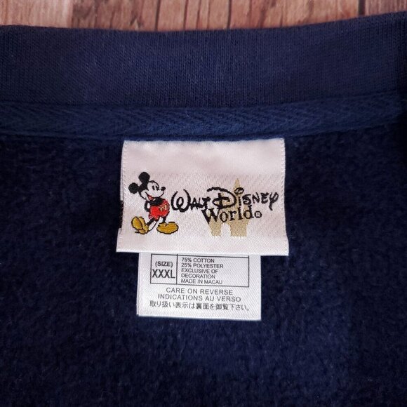 Vintage Walt Disney World XXXL Blue Mickey Mouse USA Flag Embroidered Sweatshirt - Picture 6 of 11